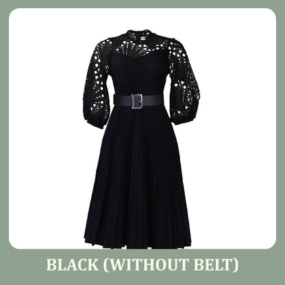 Robe à plis creux en dentelle pour femme
