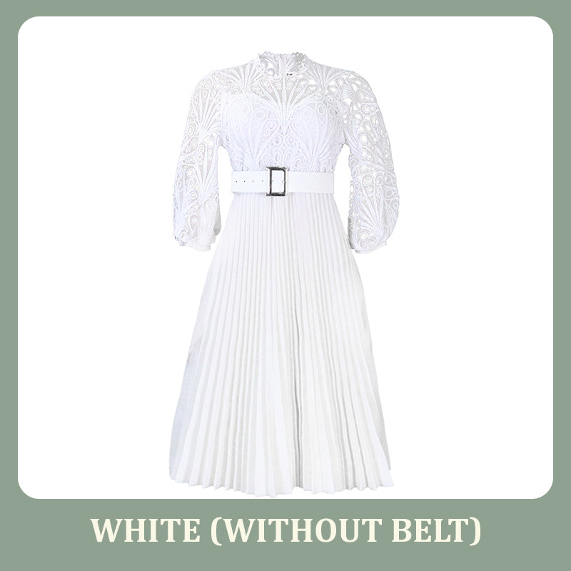 Robe à plis creux en dentelle pour femme