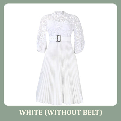 Robe à plis creux en dentelle pour femme