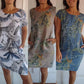 🌷Vente de printemps 53% de réduction🍀Robe à col rond à imprimé botanique pour femmes