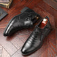 👞Livraison gratuite👞 Bottes à Cheville en Cuir avec Double Fermeture Éclair Latérale et Bouts Pointus pour Hommes