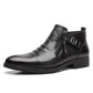 👞Livraison gratuite👞 Bottes à Cheville en Cuir avec Double Fermeture Éclair Latérale et Bouts Pointus pour Hommes