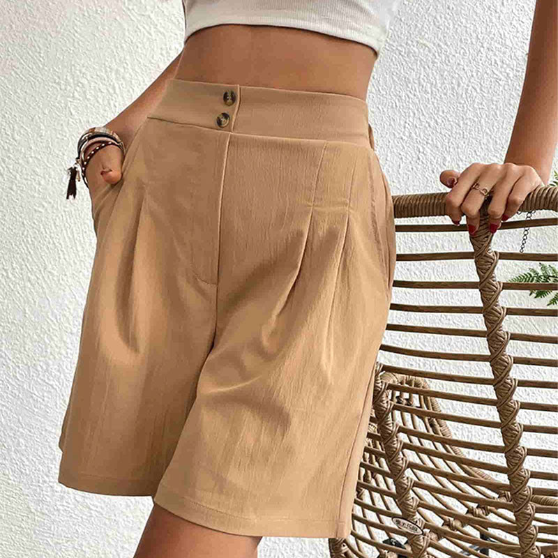 Short d'Été à Taille Haute et à Jambe Large pour Femmes