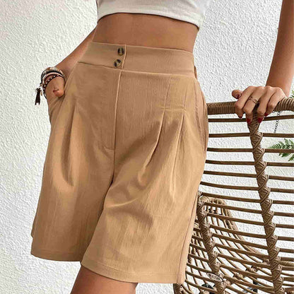 Short d'Été à Taille Haute et à Jambe Large pour Femmes