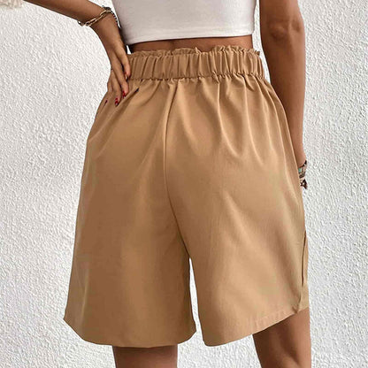 Short d'Été à Taille Haute et à Jambe Large pour Femmes