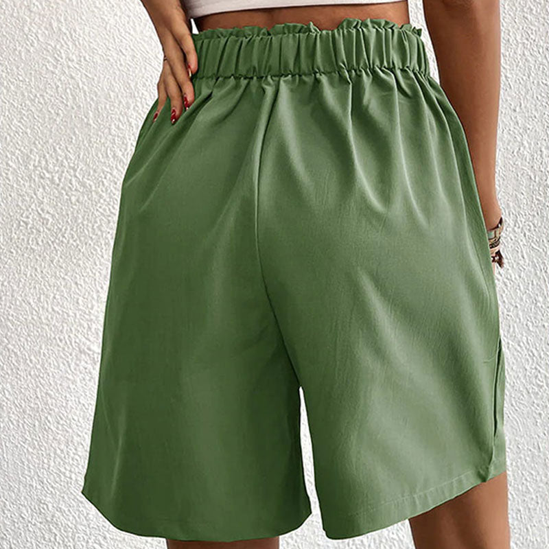 Short d'Été à Taille Haute et à Jambe Large pour Femmes