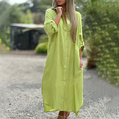 Robe de chemise à manches longues à manches longues
