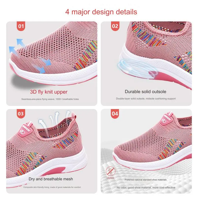 2024 NOUVELLES CHAUSSURES DÉCONTRACTÉES RESPIRANTES POUR FEMMES AVEC SEMELLES CONFORTABLES ET SOUPLES