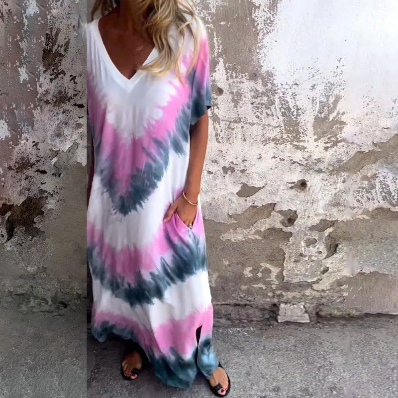 💥Nouveauté à moitié prix💗Robe ample imprimée col V