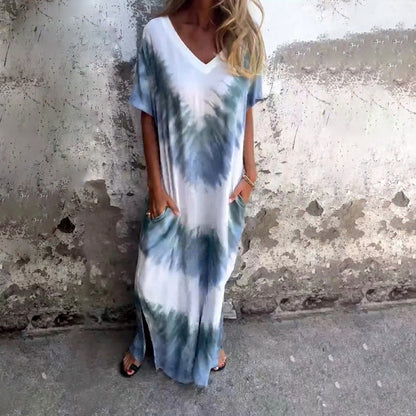 💥Nouveauté à moitié prix💗Robe ample imprimée col V