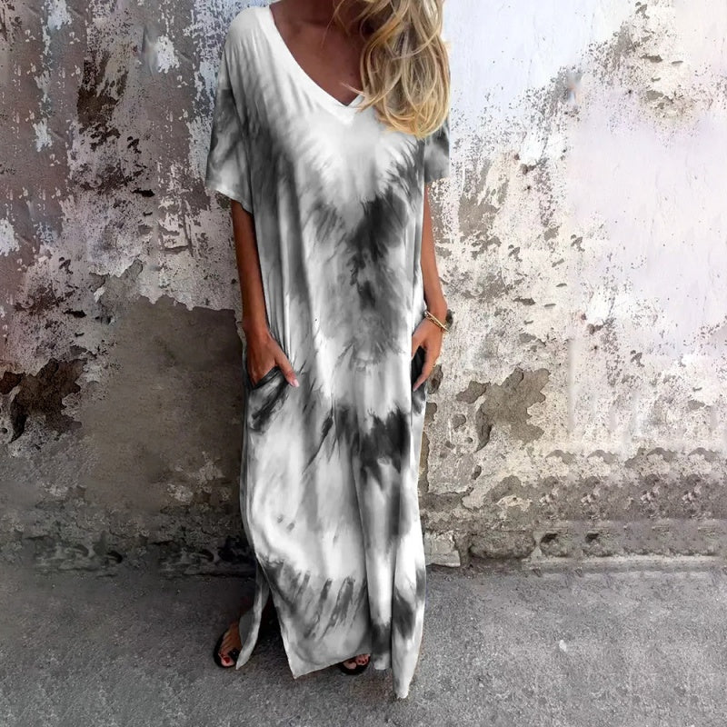 💥Nouveauté à moitié prix💗Robe ample imprimée col V