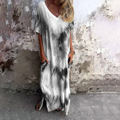 💥Nouveauté à moitié prix💗Robe ample imprimée col V