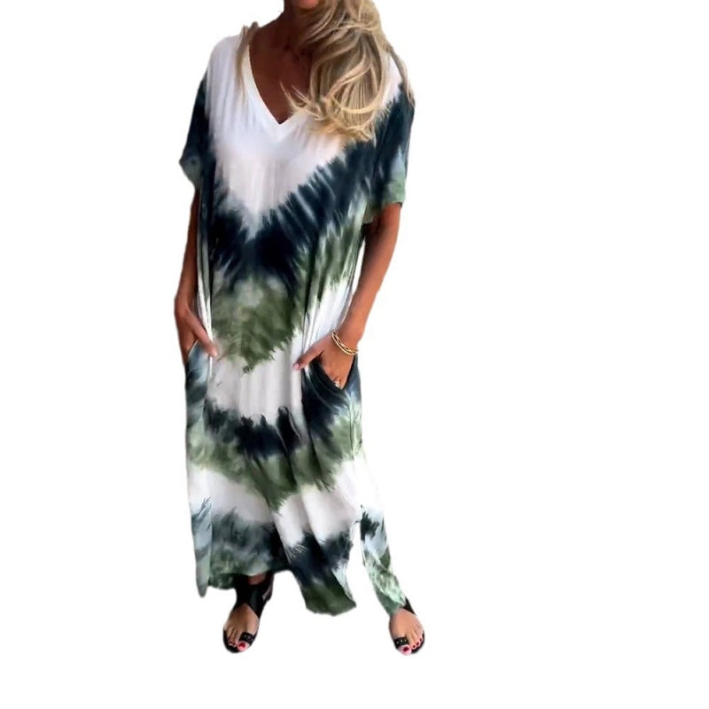 💥Nouveauté à moitié prix💗Robe ample imprimée col V