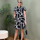 Robe chic à motif géométrique et col en V