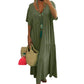 Robe longue décontractée à manches courtes pour femme