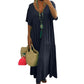 Robe longue décontractée à manches courtes pour femme