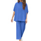 Ensemble pantalon large à manches 3/4 Capelet pour femmes