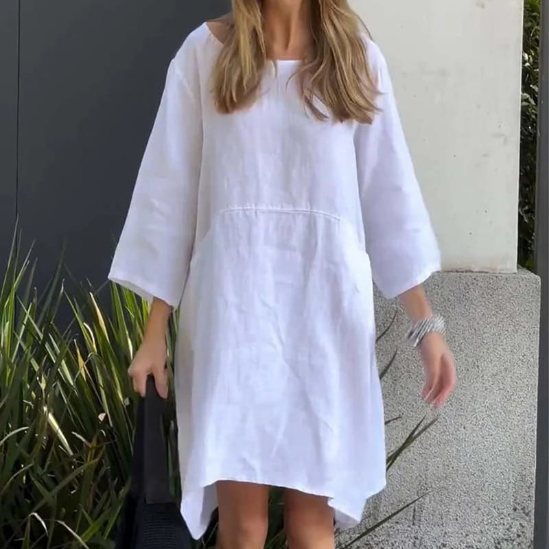 💥Nouveauté à moitié prix💗Robe ample décontractée de couleur unie
