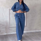 🌿🔥Nouveau Printemps 2025 Soldes - 49%OFF🌿🔥Ensemble 2 pièces pour femmes Chemise boutonnée et pantalon