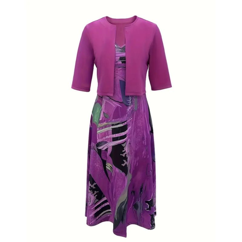 👗 50% DE RÉDUCTION! 🌿 Robe Deux Pièces Élégante & Fine pour Femmes – Haut & Jupe Coordonnés, Coupe Minceur & Look Chic ✨
