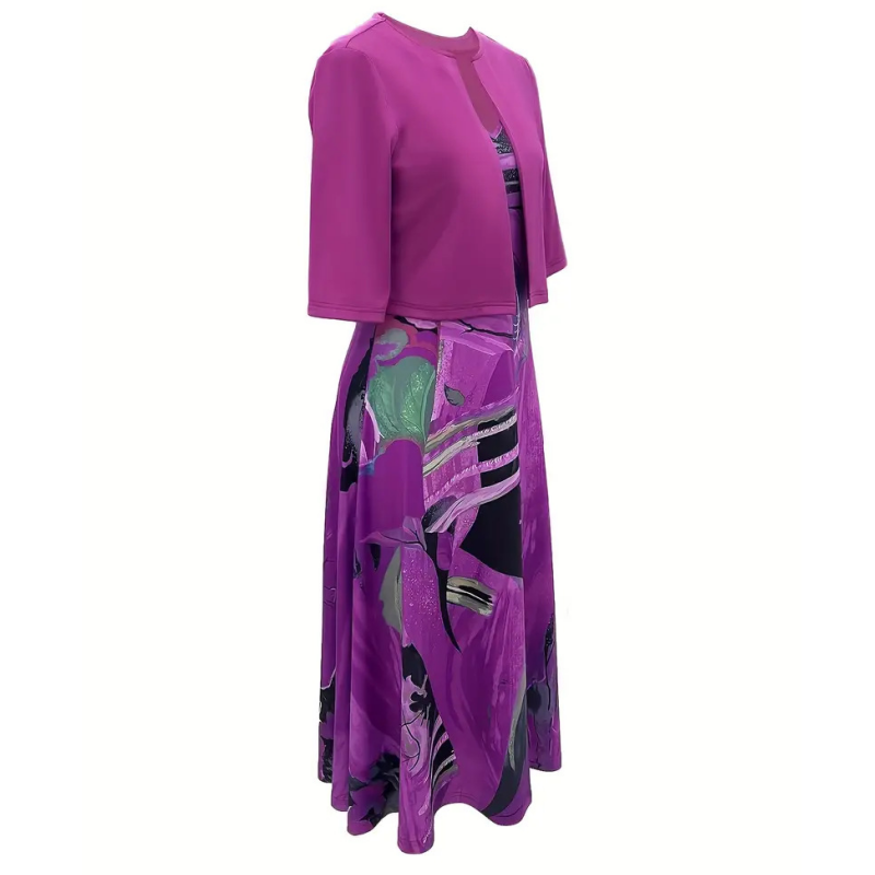 👗 50% DE RÉDUCTION! 🌿 Robe Deux Pièces Élégante & Fine pour Femmes – Haut & Jupe Coordonnés, Coupe Minceur & Look Chic ✨