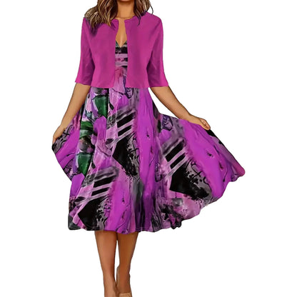 👗 50% DE RÉDUCTION! 🌿 Robe Deux Pièces Élégante & Fine pour Femmes – Haut & Jupe Coordonnés, Coupe Minceur & Look Chic ✨