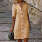 Robe boutonnée à respiration minimaliste des femmes