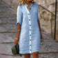 Robe boutonnée à respiration minimaliste des femmes