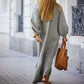 Robe Longue Minimaliste en Coton et Lin à Col en V pour Femmes