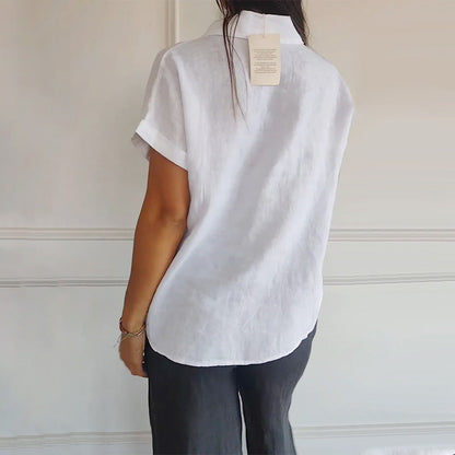 💥Chemise unicolore décontractée pour femmes, coupe ample et revers