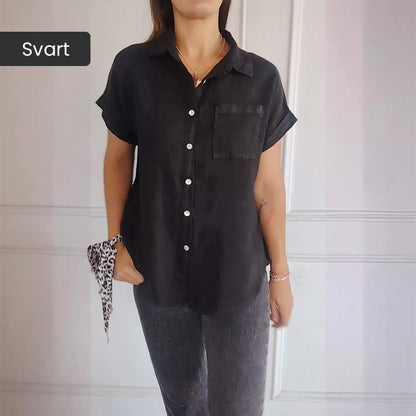💥Chemise unicolore décontractée pour femmes, coupe ample et revers