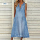 Robes midi en denim sans manches pour femmes