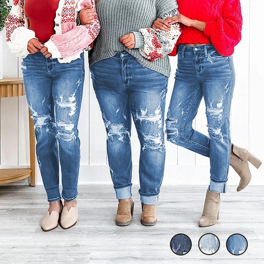 ⏳Réduction limitée de 50%🎁Jean à revers effet amincissant pour femme