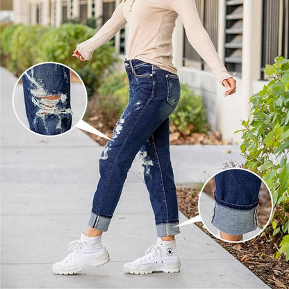 ⏳Réduction limitée de 50%🎁Jean à revers effet amincissant pour femme