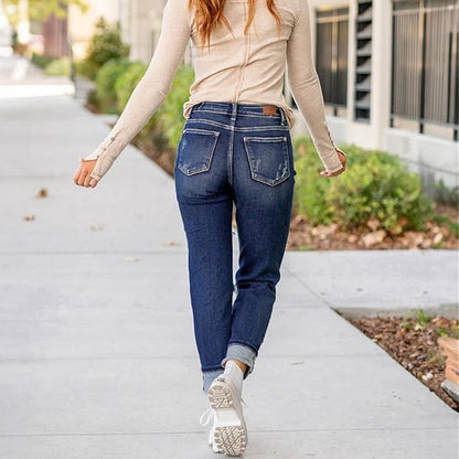 ⏳Réduction limitée de 50%🎁Jean à revers effet amincissant pour femme