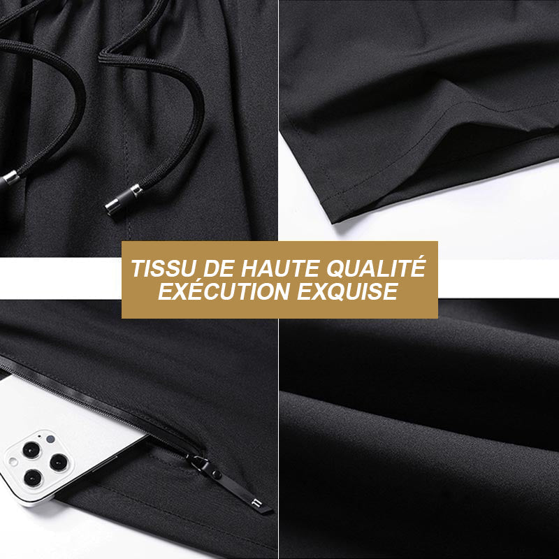 Short extensible en soie glacée pour homme de taille grande