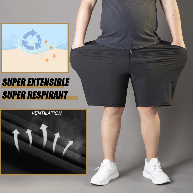 Short extensible en soie glacée pour homme de taille grande