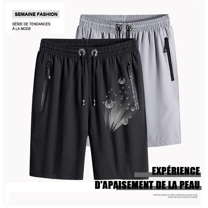 Short extensible en soie glacée pour homme de taille grande