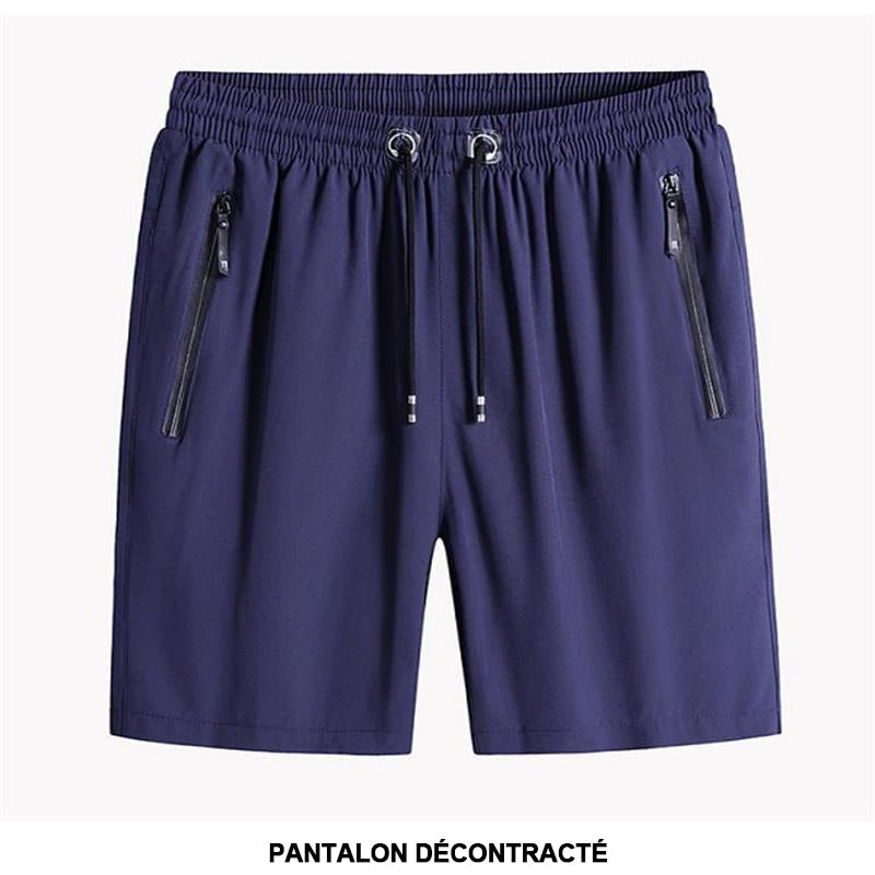 Short extensible en soie glacée pour homme de taille grande
