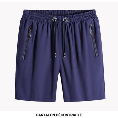 Short extensible en soie glacée pour homme de taille grande