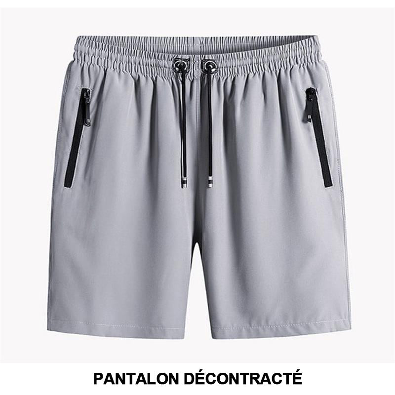 Short extensible en soie glacée pour homme de taille grande