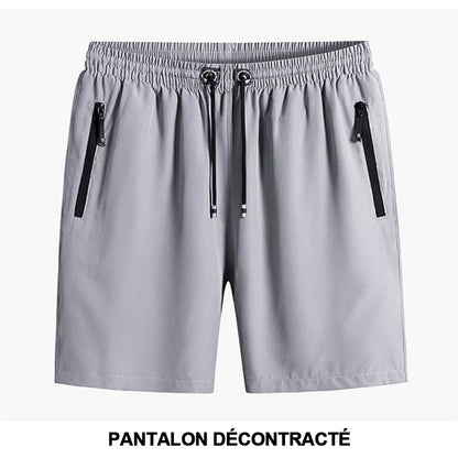 Short extensible en soie glacée pour homme de taille grande