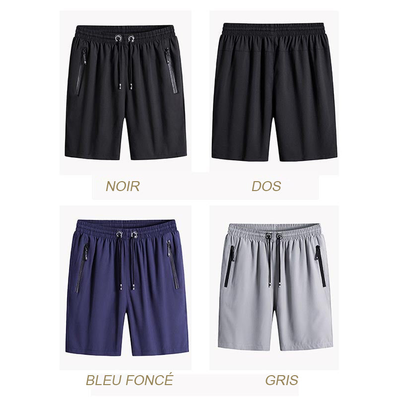 Short extensible en soie glacée pour homme de taille grande
