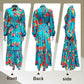 【🛒Livraison Gratuit & 50% de réduction】Lapel Button Printed Maxi Dress