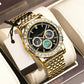 Montre de Luxe en Acier Inoxydable à Quartz pour Homme