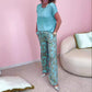 🔥Soldes d'été🔥Ensemble 2 pièces avec haut imprimé et pantalon large