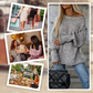 Pull à col rond de couleur unie en tricot pour femmes