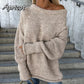 Pull à col rond de couleur unie en tricot pour femmes