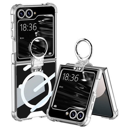 Coque de Téléphone Magnétique Transparente Avec Support pour Samsung