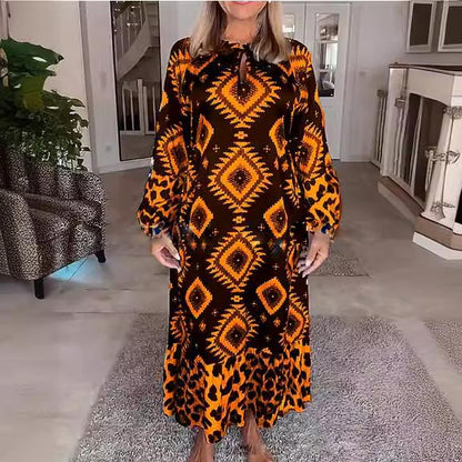 🍂Spécialités d'automne🍂Robe manches longues imprimée et facile